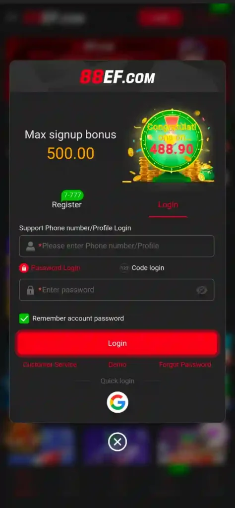 88EF Game Login